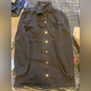 Black denim mini dress